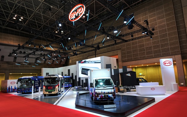 BYD commercial booth at Japan Mobility Show 2025