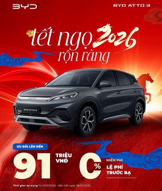Tết Ngọ rộn ràng - Ưu đãi ngập tràn BYD ATTO 3