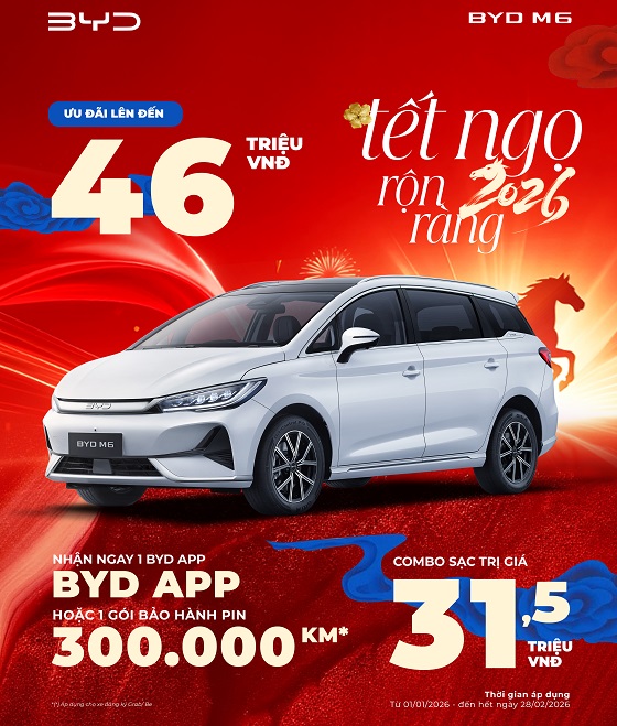 Tết Ngọ rộn ràng - Ưu đãi ngập tràn BYD M6
