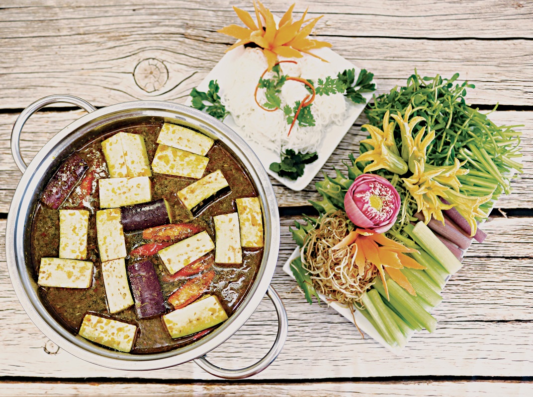 hình lẩu rau cỏ nội