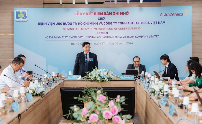 TS. BS. Diệp Bảo Tuấn PGĐ ĐH BV Ung bướu TP.HCM phát biểu tại buổi ký kết giữa 2 đơn vị 1