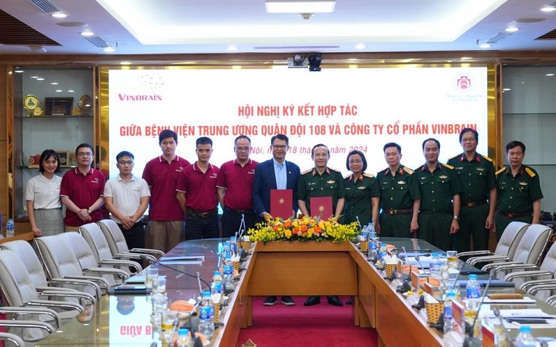 VinBrain chính thức ký hợp tác chiến lược với BV Trung ương Quân đội 108
