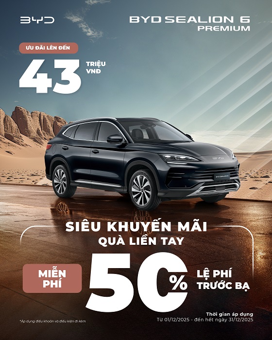 Ưu đãi tháng 12 BYD SEALION 6 Premium