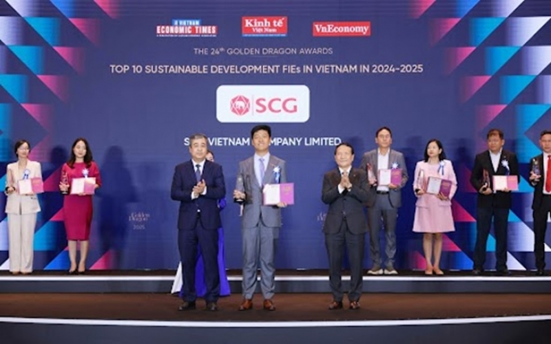SCG ĐƯỢC VINH DANH TOP 10 DOANH NGHIỆP FDI PHÁT TRIỂN BỀN VỮNG TẠI GIẢI THƯỞNG RỒNG VÀNG 2024–2025