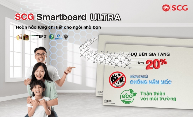 THÊM BƯỚC TIẾN XANH NGÀNH XÂY DỰNG: SCG RA MẮT TẤM XI MĂNG SỢI THẾ HỆ MỚI SMARTBOARD ULTRA ĐẠT CHUẨN CHỨNG NHẬN EPD QUỐC TẾ